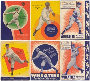 1930s Wheaties Baseball Box Panels Collection (24) – Including DiMaggio (2), Feller (2) and Grove (2)